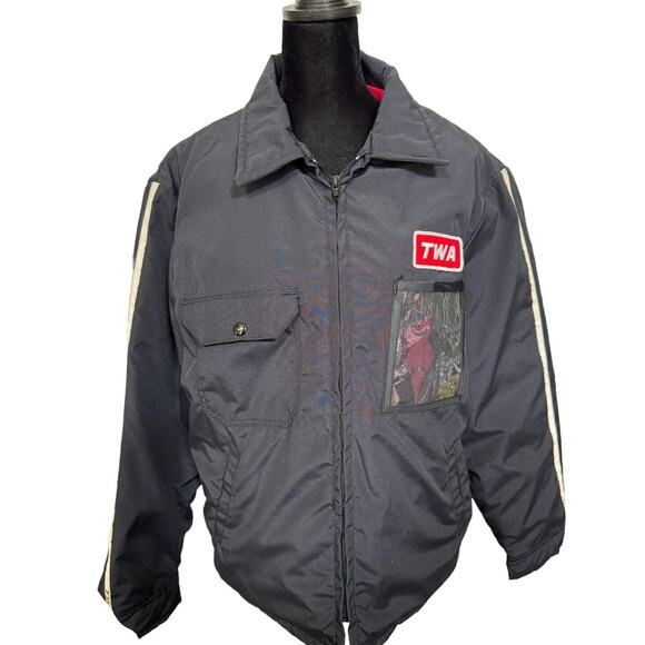 TWA Airport Airlines L Employee Uniform Ramp Crew Jacket VTG Personalized Flying - Picture 1 of 9